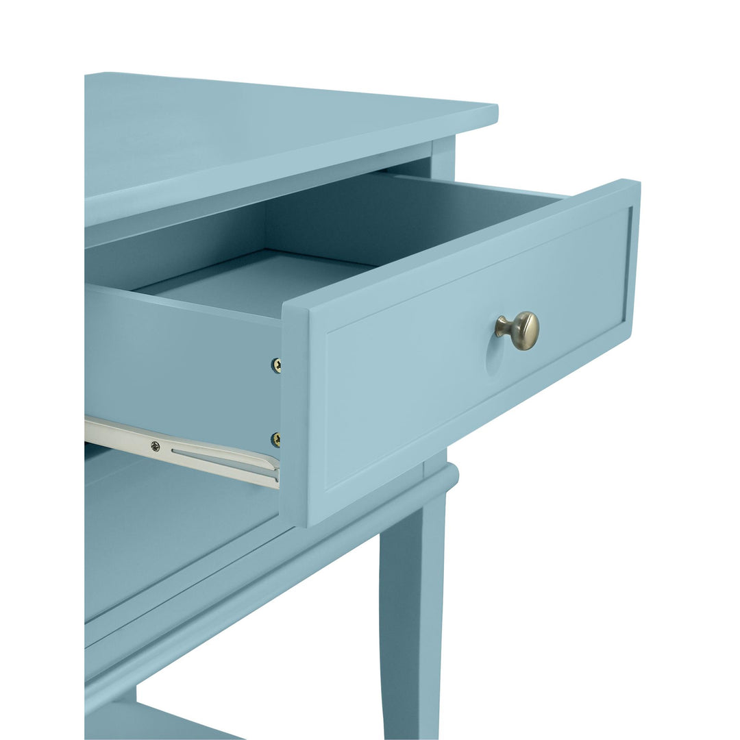 Franklin Nightstand Table with 2 Drawers and Lower Shelf - Blue