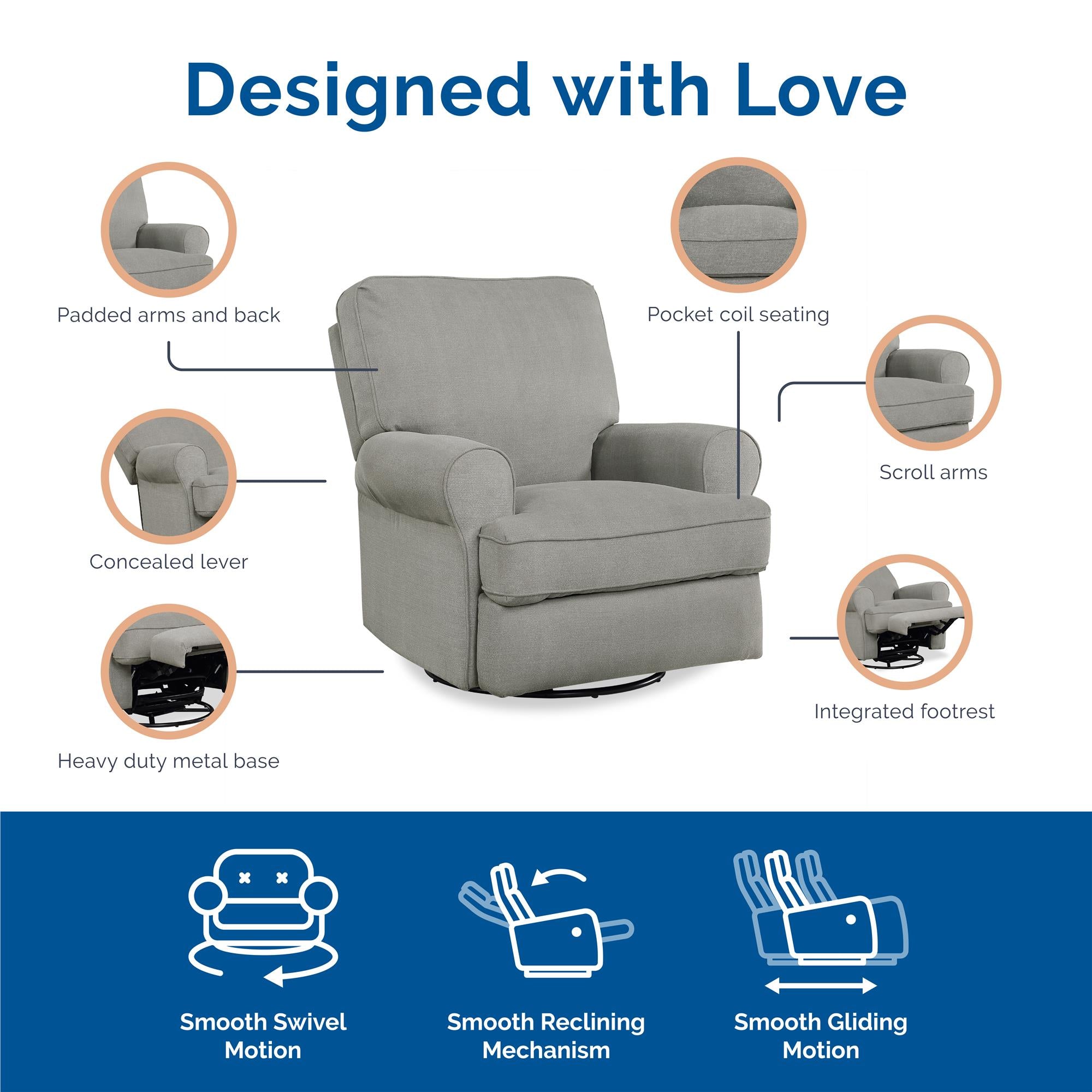 Best chairs tryp swivel 2024 glider recliner