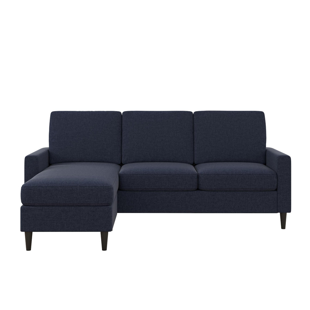 Kaci Linen Upholstered Reversible Sectional - Blue