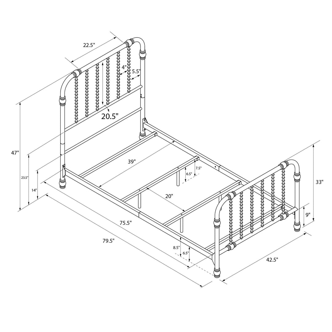 Monarch Hill Wren Metal Bed with Curved Scrollwork Design - White - Twin