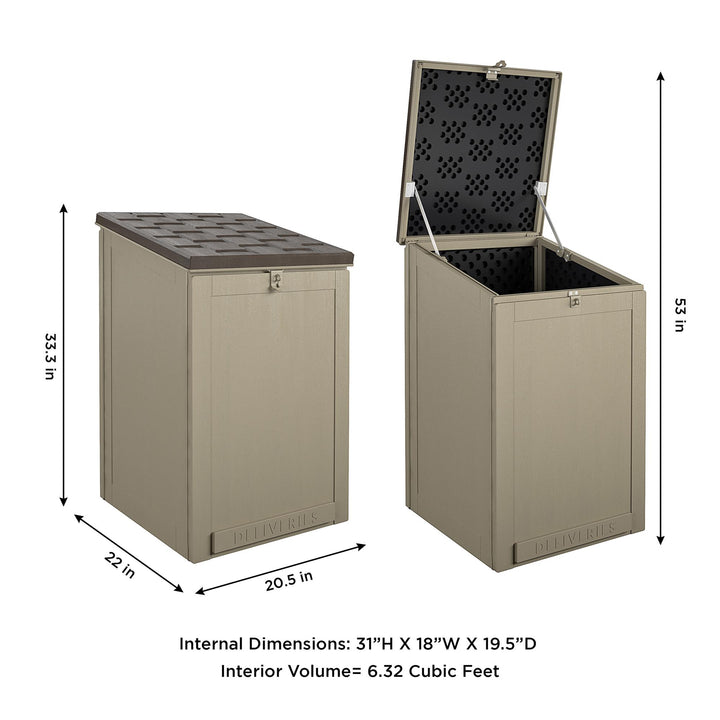 BoxGuard® Large Lockable Package Delivery and Storage Box 6.3 cubic feet - Tan