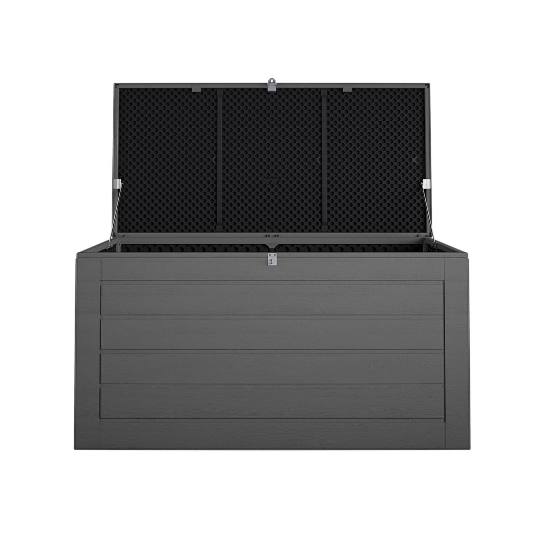 Outdoor Patio Deck Storage Box, Extra Large, 180 Gallons, Black and Charcoal - Black