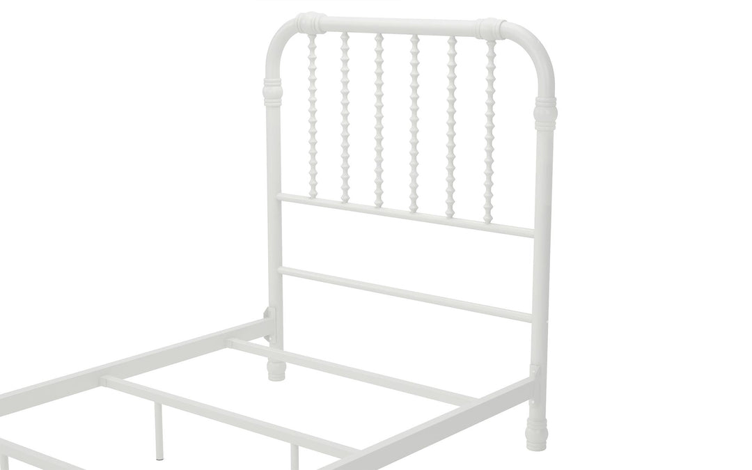 Monarch Hill Wren Metal Bed with Curved Scrollwork Design - White - Twin