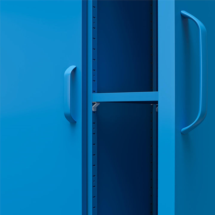 Cache Tall 2 Door Metal Locker Cabinet - Bright Blue