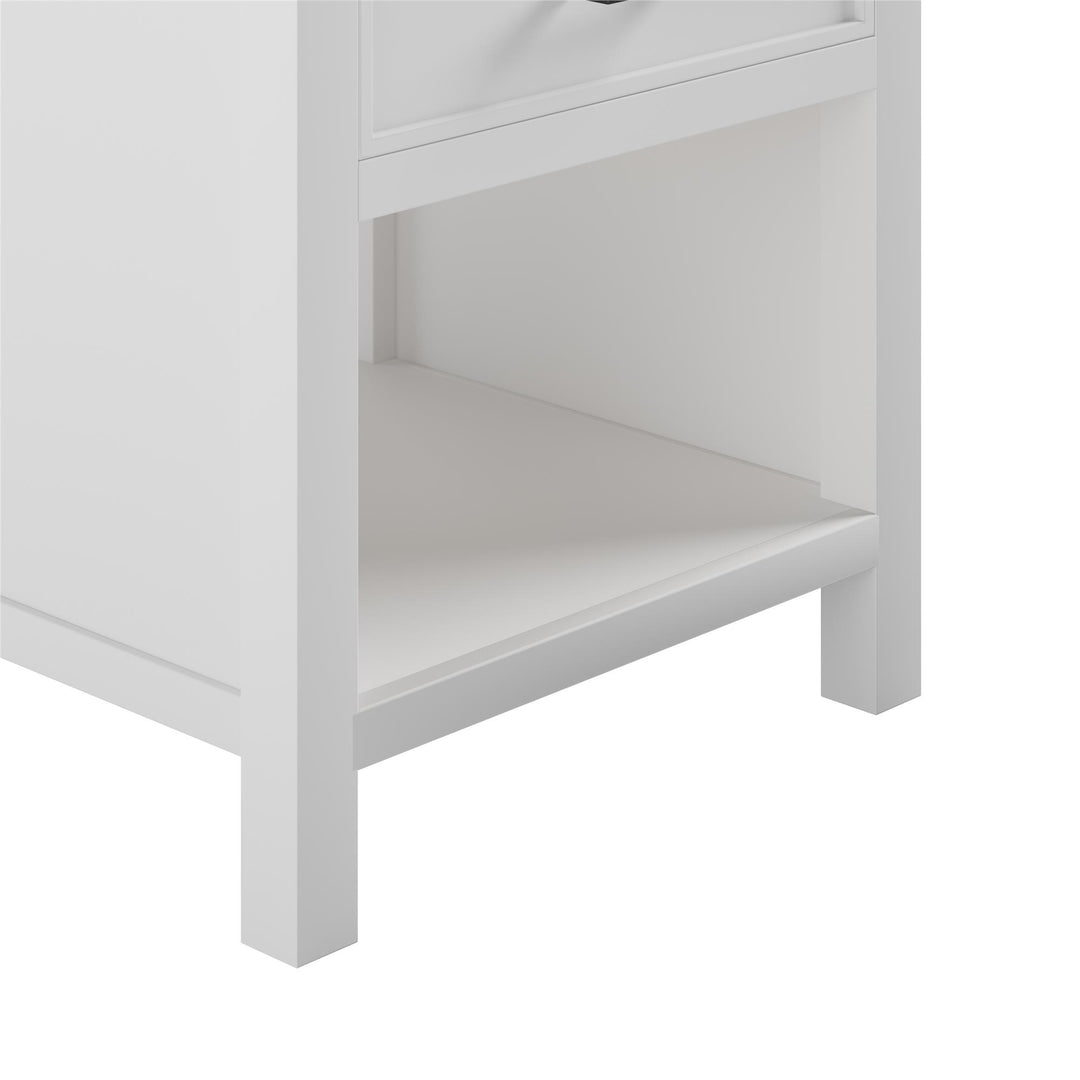 Maine 24 Inch Bathroom Vanity with Carrera Countertop and Rectangular Ceramic Sin - White - 24"