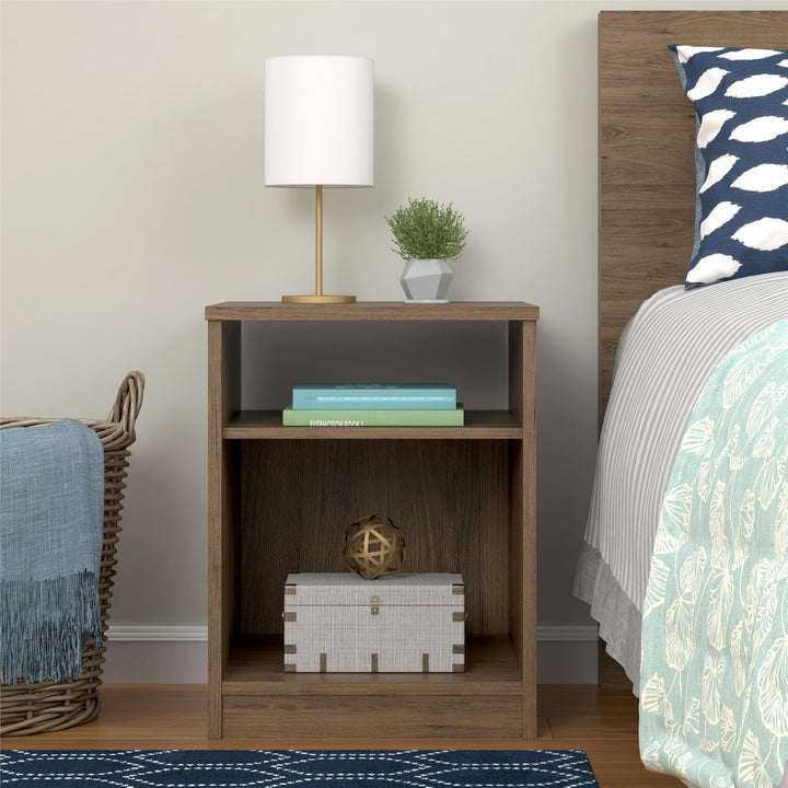 Heritage Nightstand with 1 Shelf and Cubby - Rustic Oak