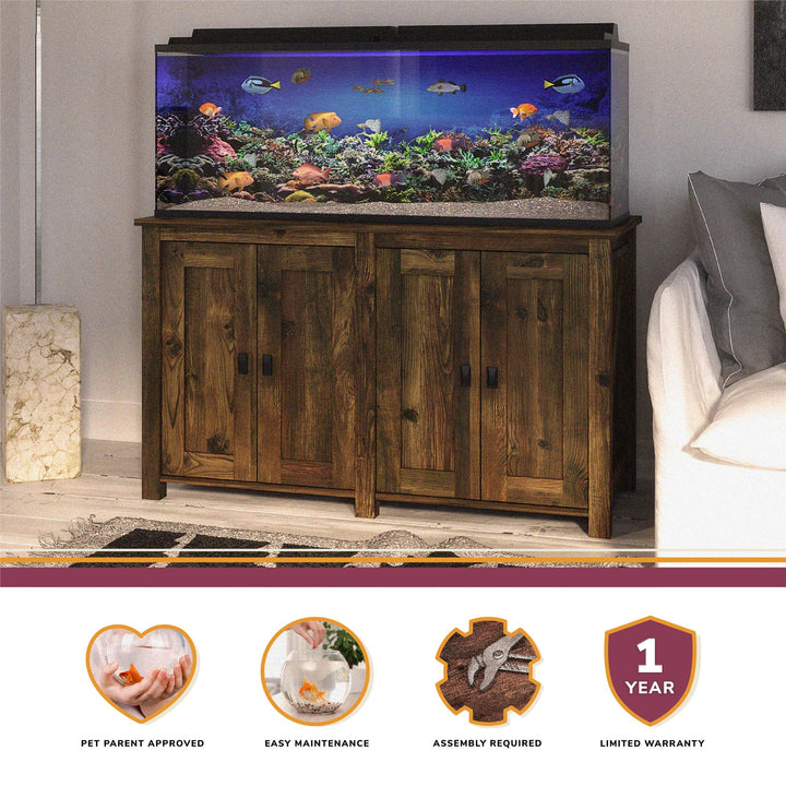 Farmington 55 Gallon Aquarium Stand with 2 Doors and Shelves - Heritage Pine