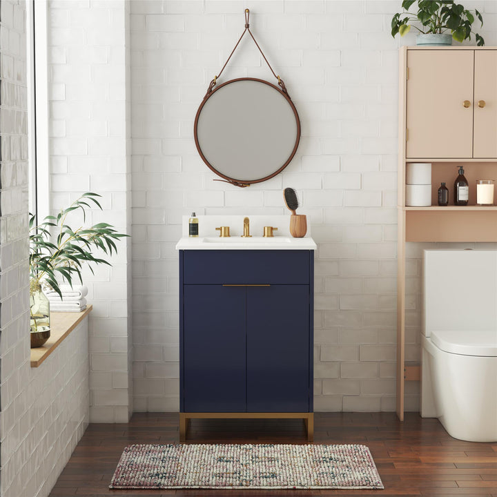 Leona 24 Inch Bathroom Vanity - Navy - 24"