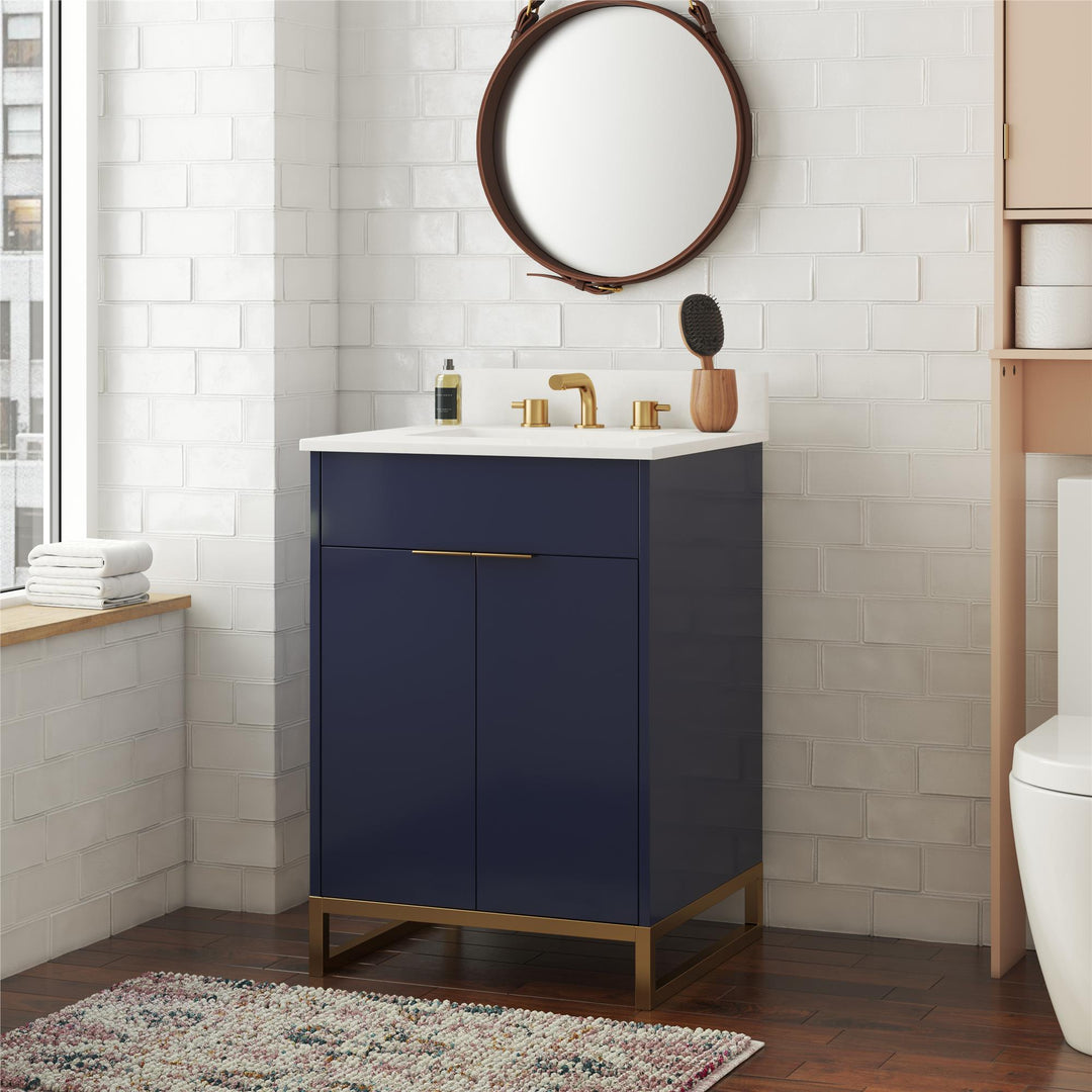 Leona 24 Inch Bathroom Vanity - Navy - 24"