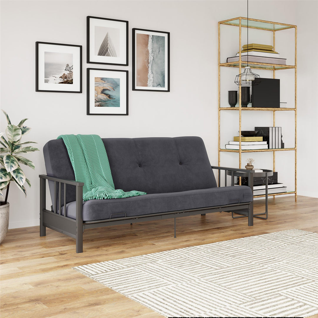 Harlow Metal Arm Full Size Futon - Gray - Full