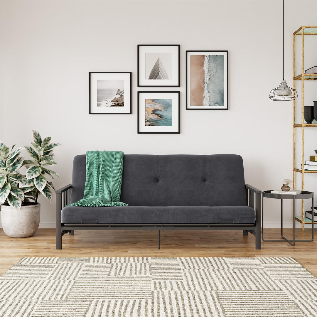 Harlow Metal Arm Full Size Futon - Gray - Full