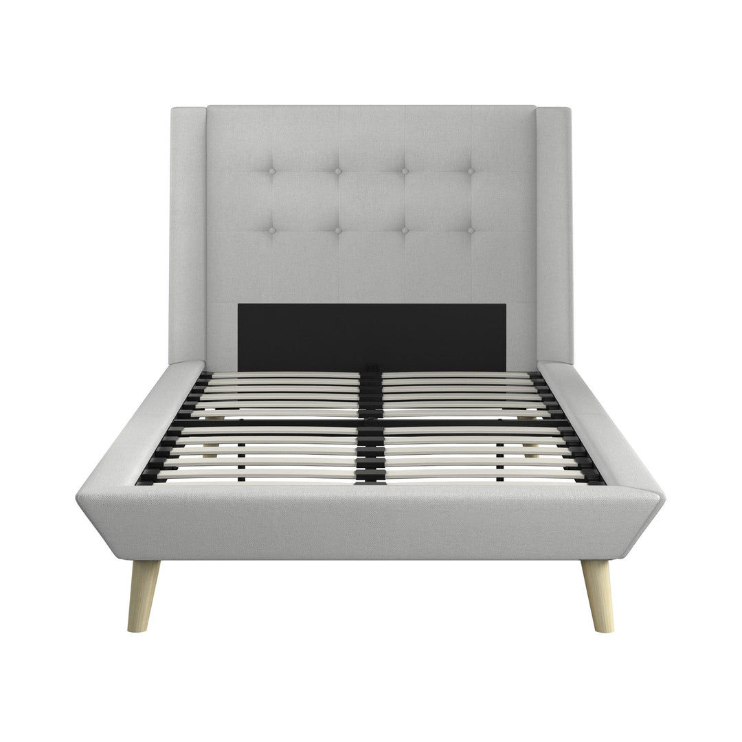 Farnsworth Upholstered Bed with Low Profile Platform Frame - Light Gray - Twin