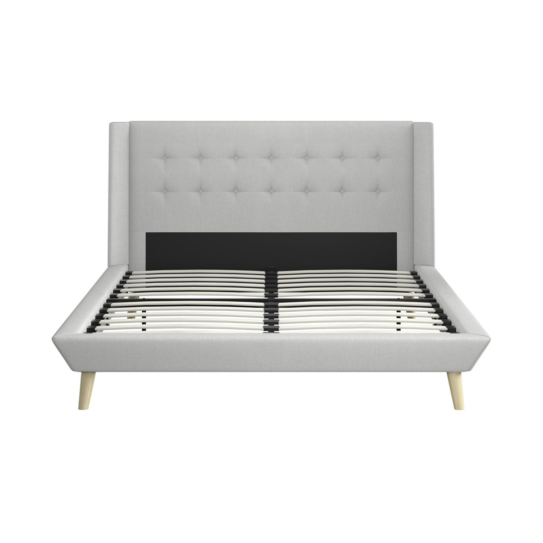 Farnsworth Upholstered Bed with Low Profile Platform Frame - Light Gray - Queen