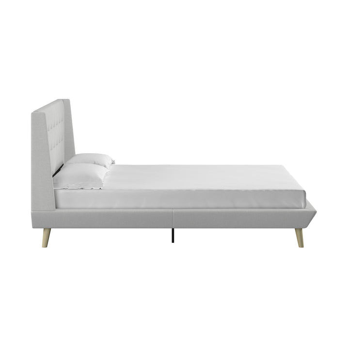 Farnsworth Upholstered Bed with Low Profile Platform Frame - Light Gray - Queen