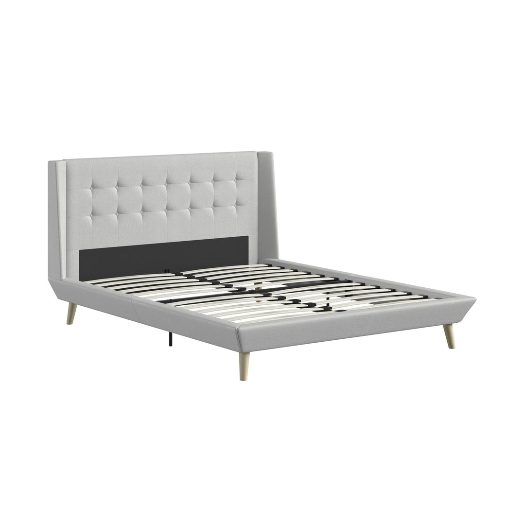 Farnsworth Upholstered Bed with Low Profile Platform Frame - Light Gray - Queen