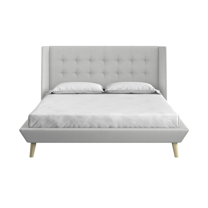 Farnsworth Upholstered Bed with Low Profile Platform Frame - Light Gray - Queen