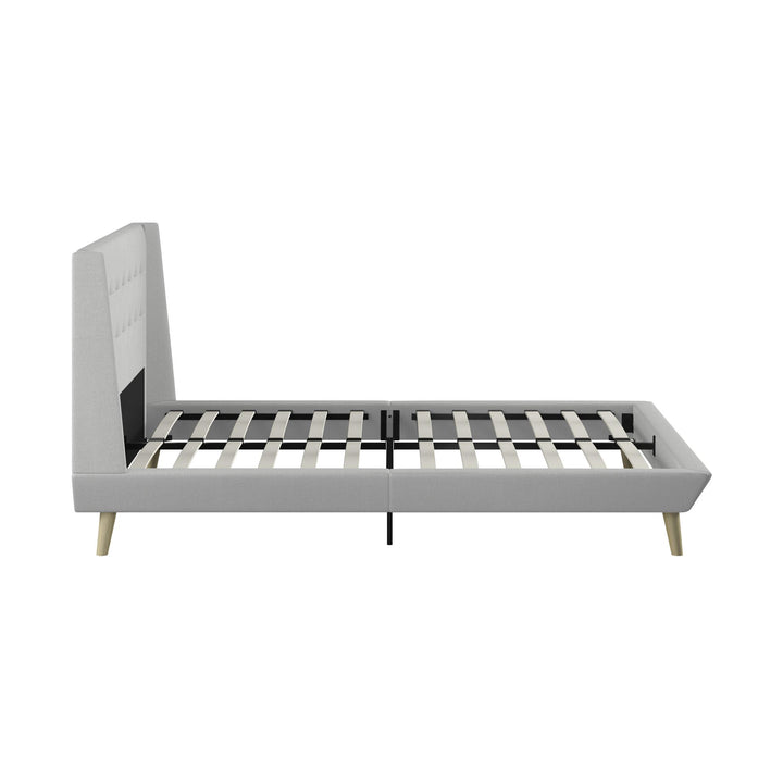 Farnsworth Upholstered Bed with Low Profile Platform Frame - Light Gray - Queen