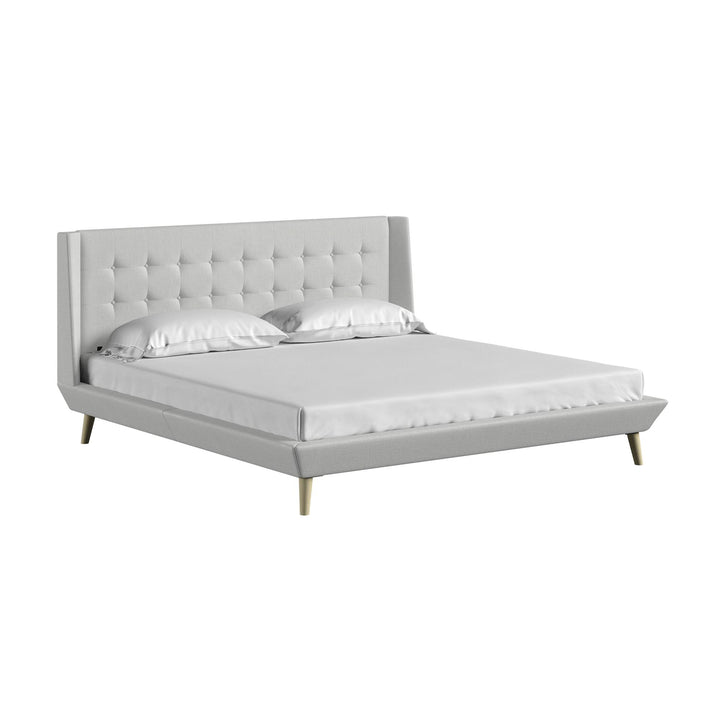 Farnsworth Upholstered Bed with Low Profile Platform Frame - Light Gray - King