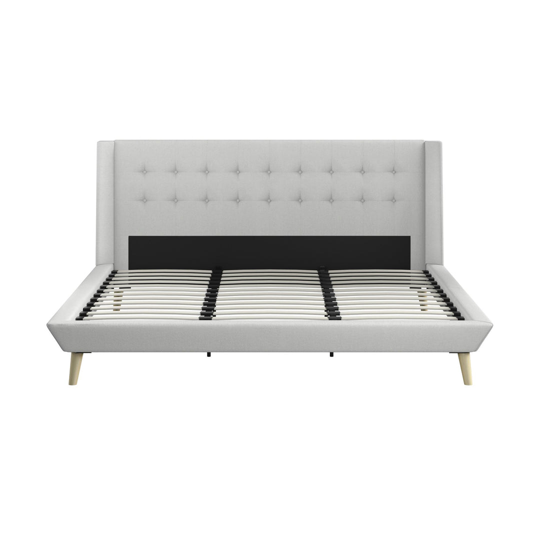 Farnsworth Upholstered Bed with Low Profile Platform Frame - Light Gray - King