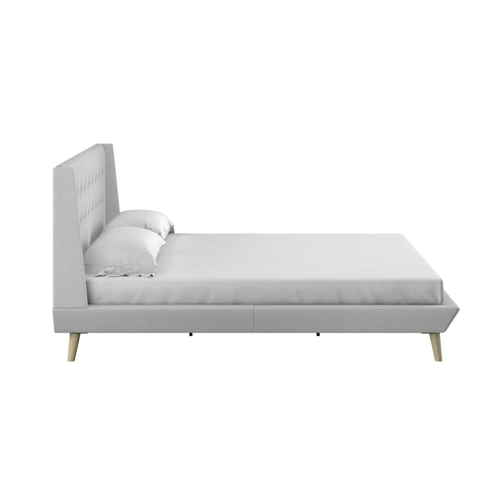 Farnsworth Upholstered Bed with Low Profile Platform Frame - Light Gray - King