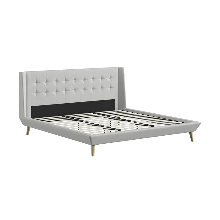 Farnsworth Upholstered Bed with Low Profile Platform Frame - Light Gray - King