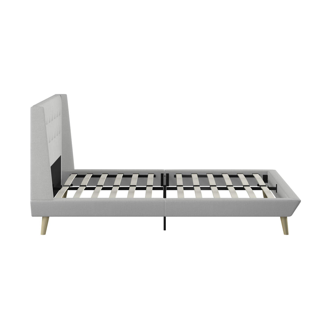 Farnsworth Upholstered Bed with Low Profile Platform Frame - Light Gray - Full