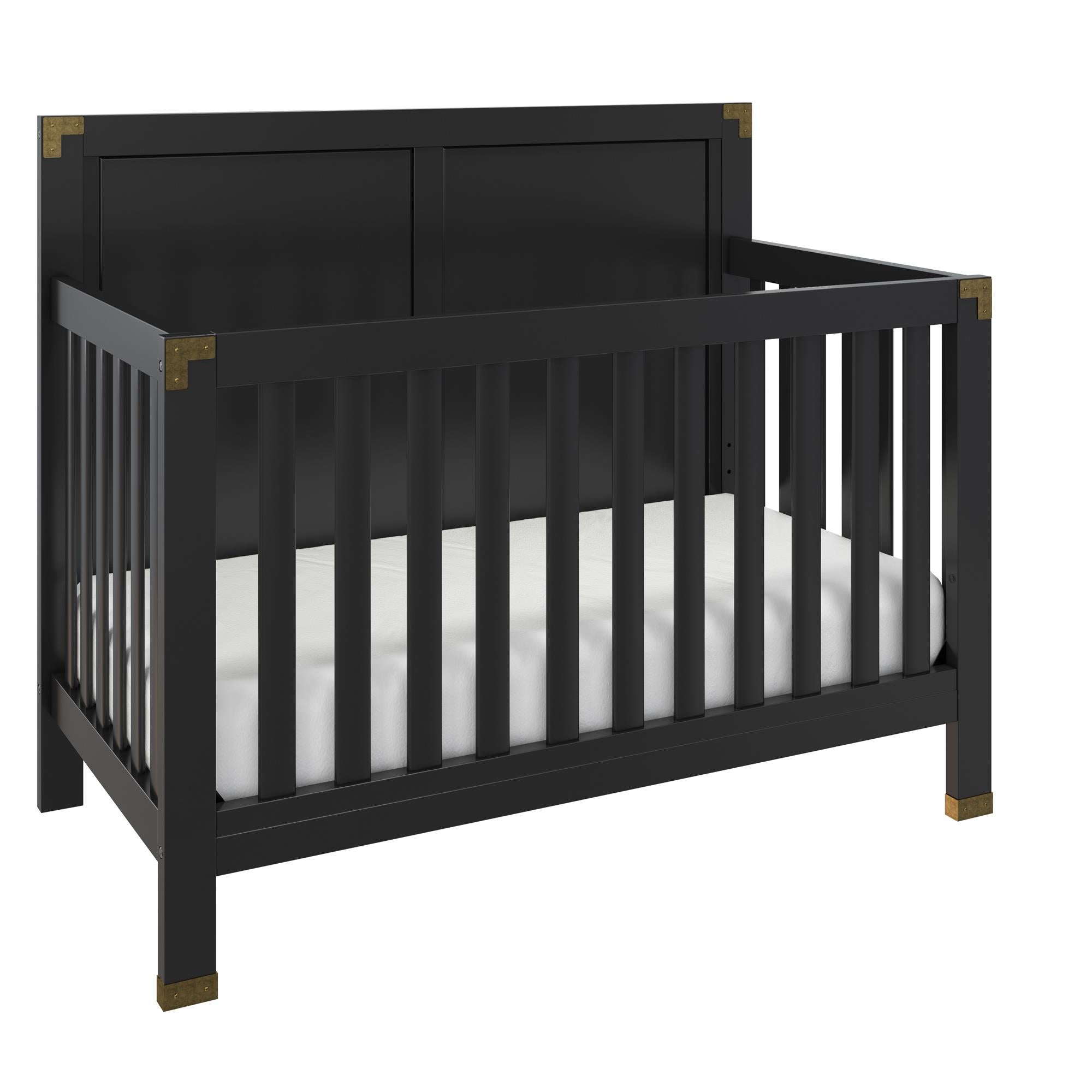 5 in 1 Convertible Crib Baby Relax Miles with Brass Accents RealRooms