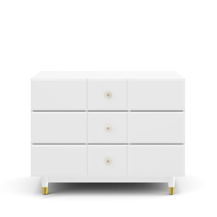 Aviary 3-Drawer Dresser with Gold Hardware - White