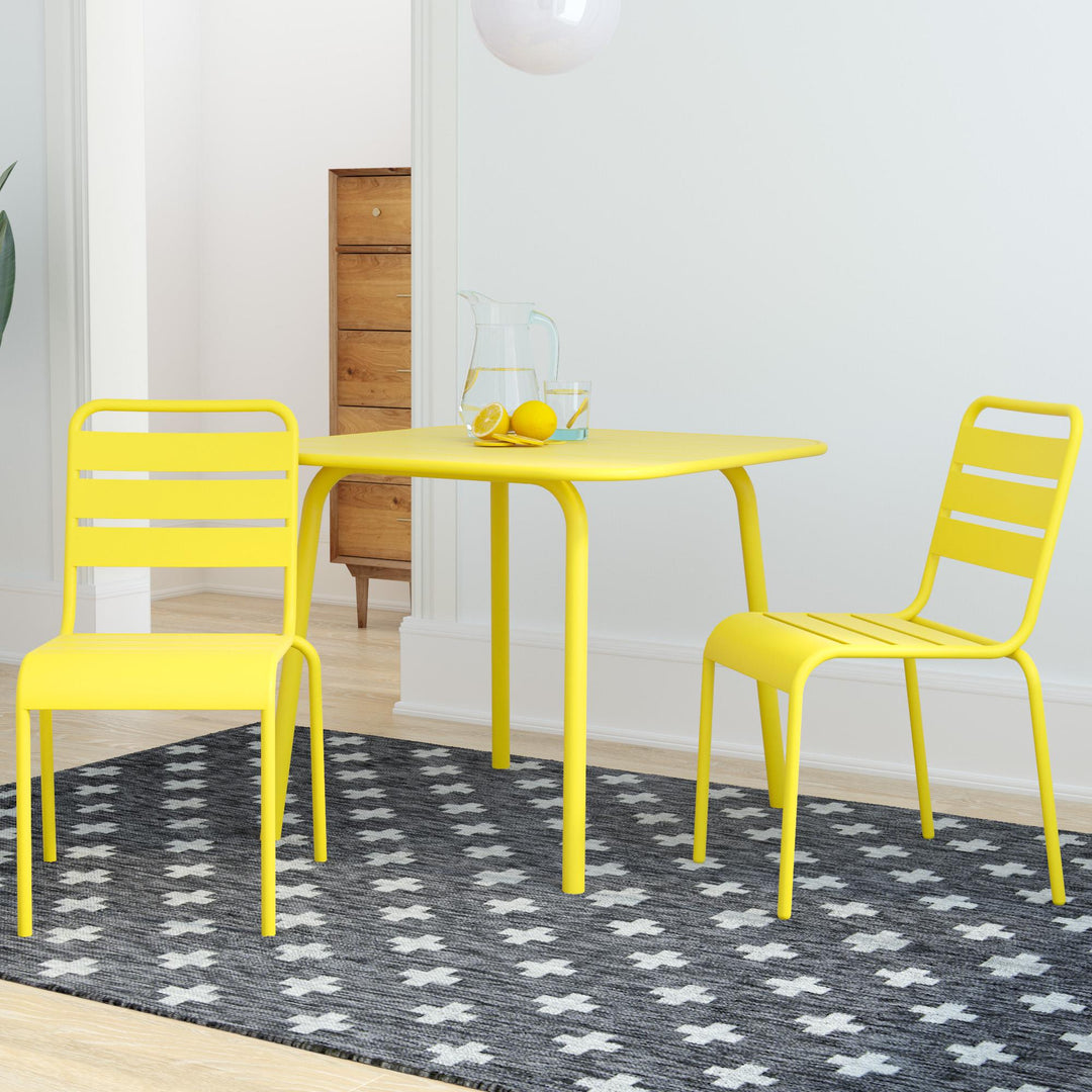 June Outdoor/Indoor Square Dining Table - Yellow