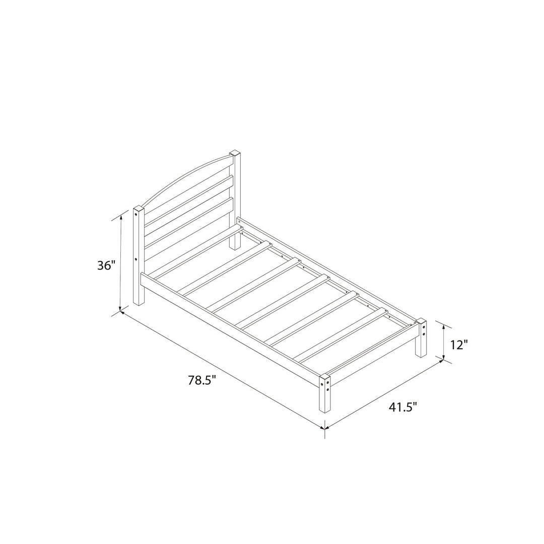 Braylon Wooden Bed Frame with Wood Slats - Black - Twin