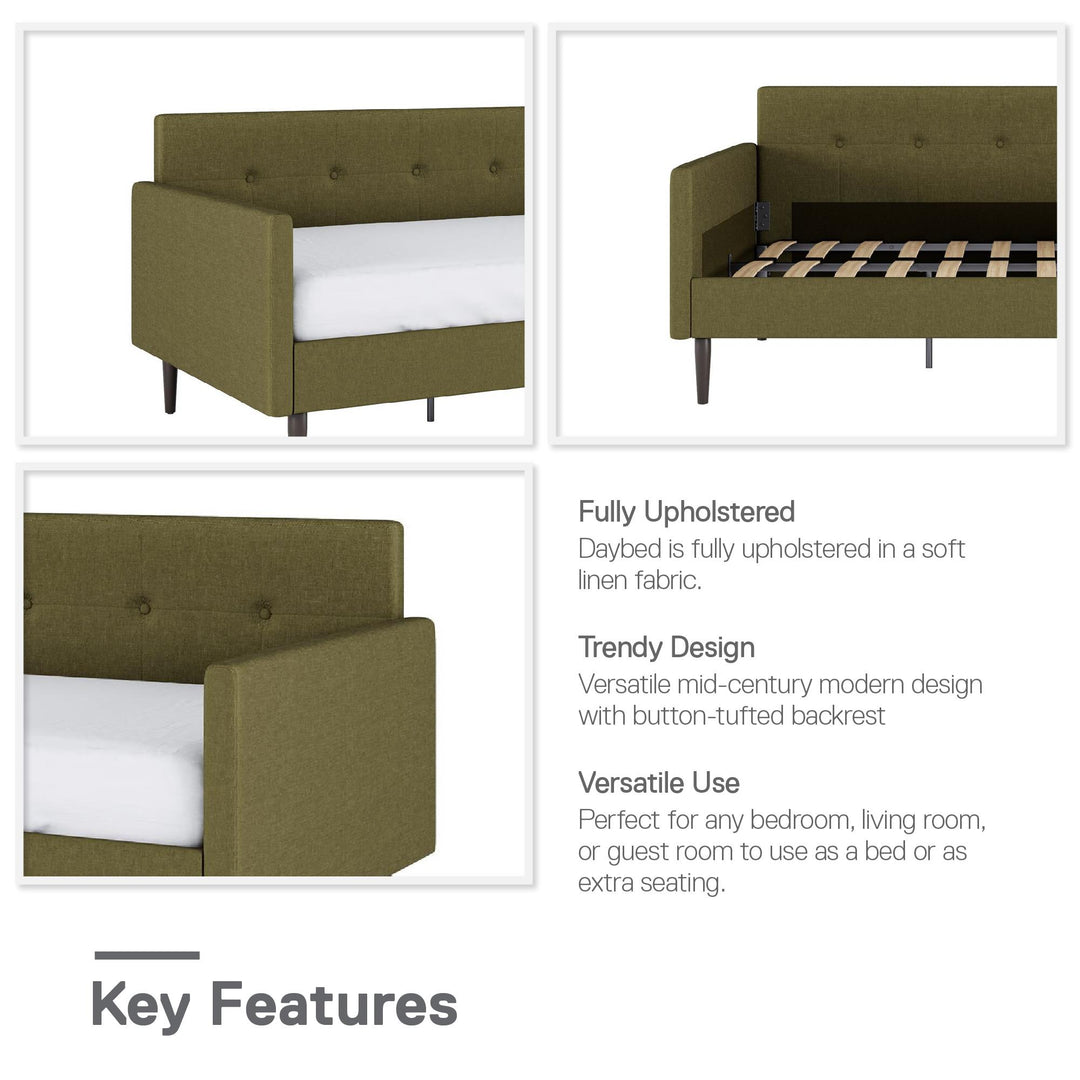 Wimberly Upholstered Daybed - Olive Green - Twin