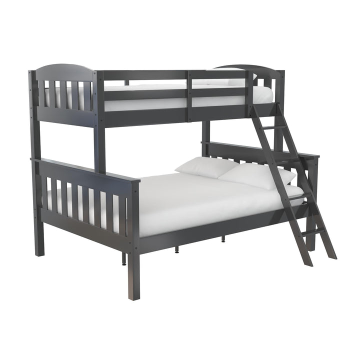 Airlie Twin-Over-Full  Wooden Bunk Bed with Ladder - Slate Gray - Twin-Over-Full