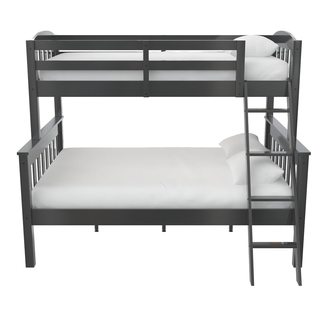 Airlie Twin-Over-Full  Wooden Bunk Bed with Ladder - Slate Gray - Twin-Over-Full