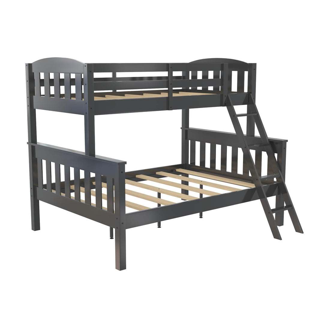 Airlie Twin-Over-Full  Wooden Bunk Bed with Ladder - Slate Gray - Twin-Over-Full