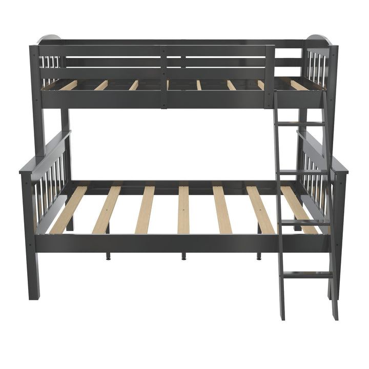 Airlie Twin-Over-Full  Wooden Bunk Bed with Ladder - Slate Gray - Twin-Over-Full