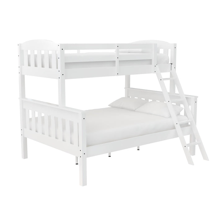 Airlie Twin-Over-Full  Wooden Bunk Bed with Ladder - White - Twin-Over-Full