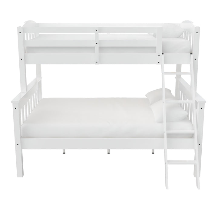 Airlie Twin-Over-Full  Wooden Bunk Bed with Ladder - White - Twin-Over-Full