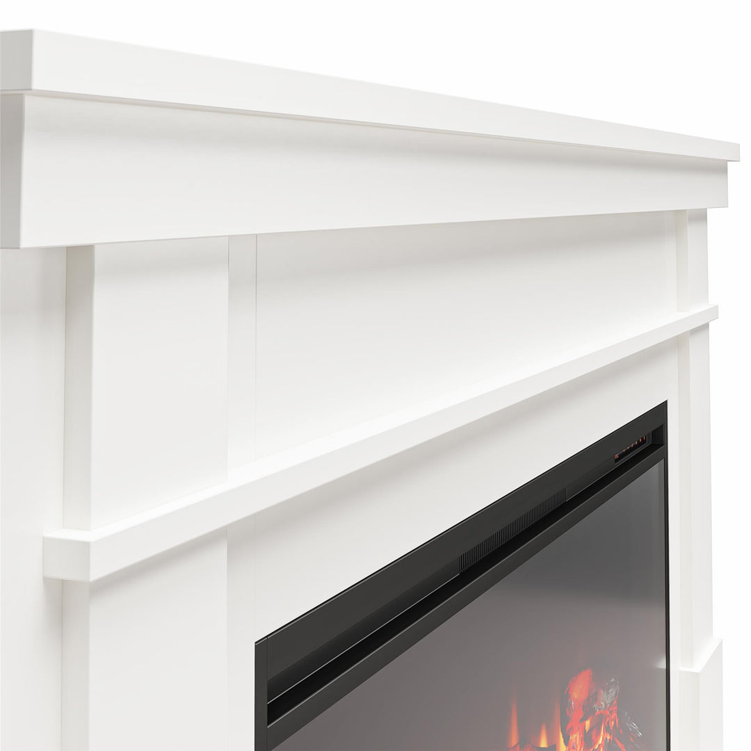 Elmcroft Wide Painted Mantel with 43" Linear Electric Fireplace Insert - White