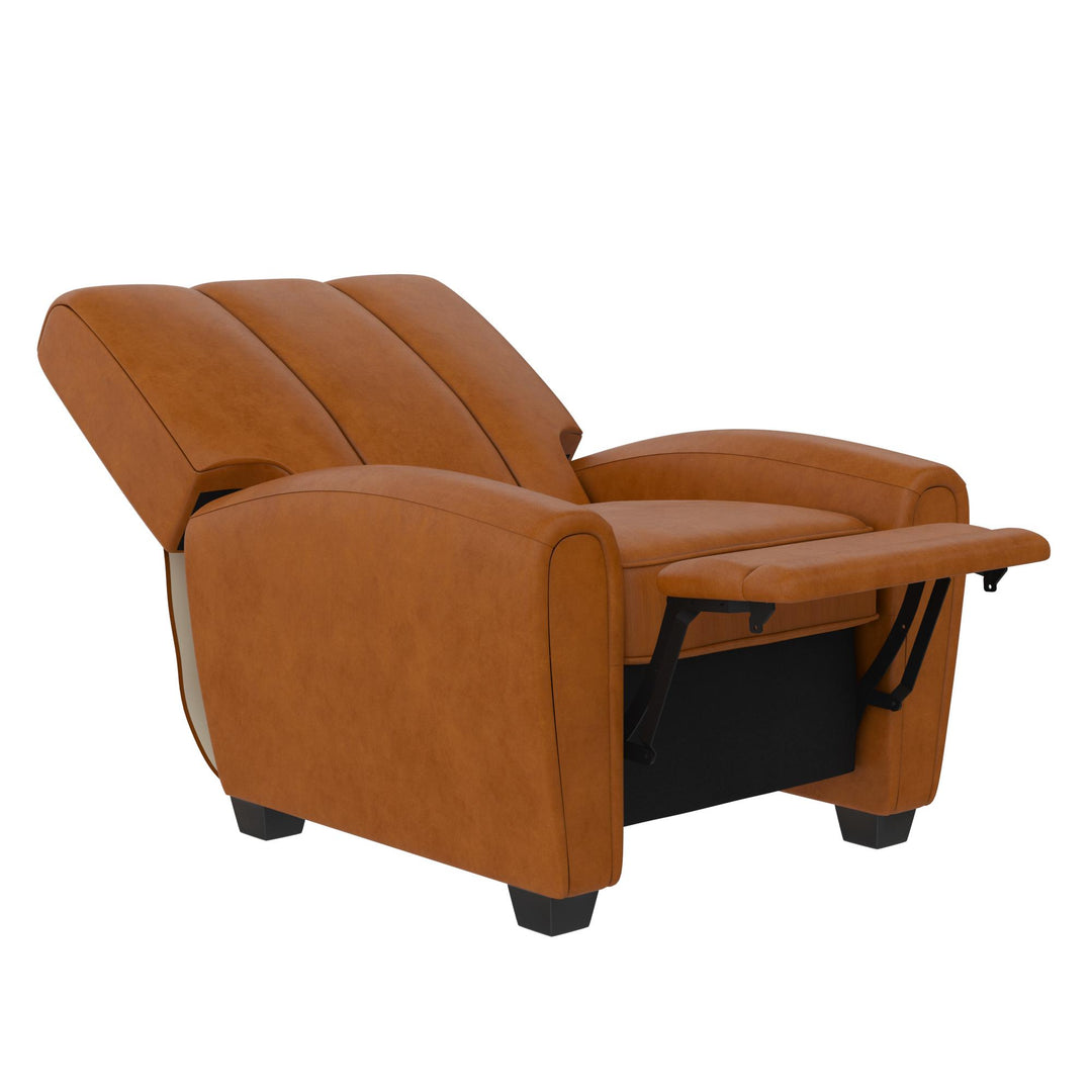 Vertical Channel Pushback Recliner Chair - Camel