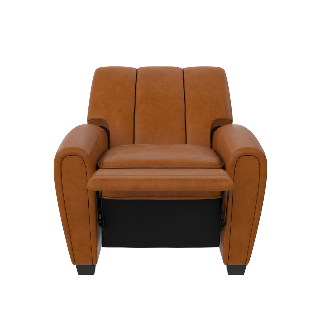 Vertical Channel Pushback Recliner Chair - Camel