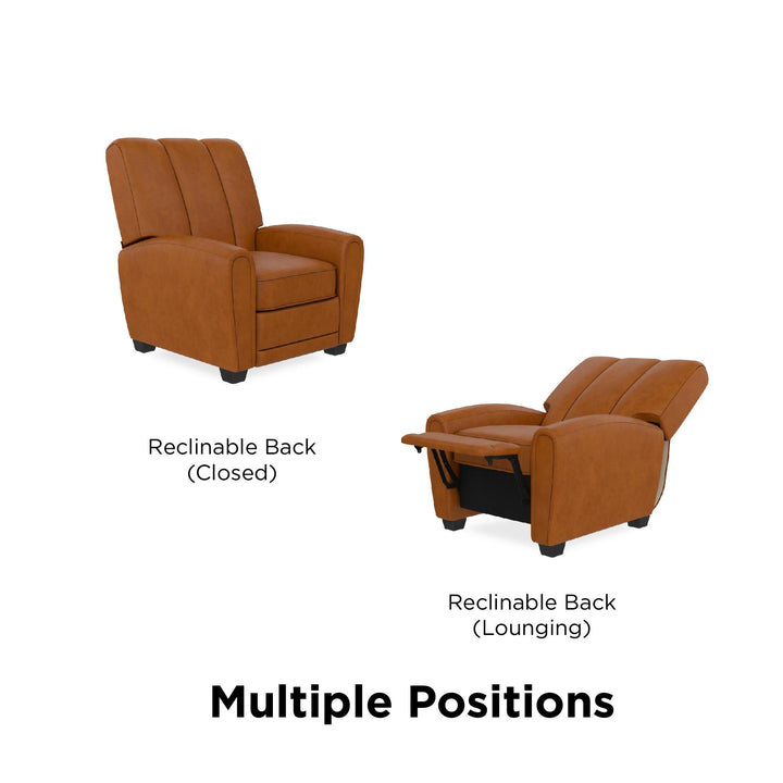 Vertical Channel Pushback Recliner Chair - Camel