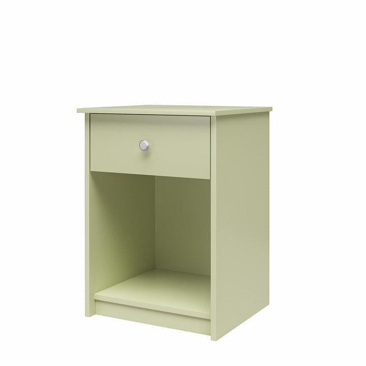 Ellywn Nightstand with 1 Drawer and Open Shelf - Sage Green