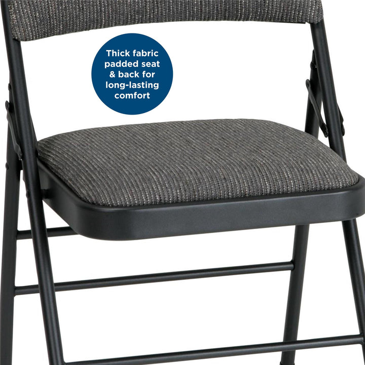 Superior Comfort Commercial Fabric Folding Chair, Set of 2 - Gray - 2-Pack