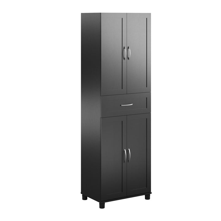 Basin Framed Storage Cabinet with Drawer - Black