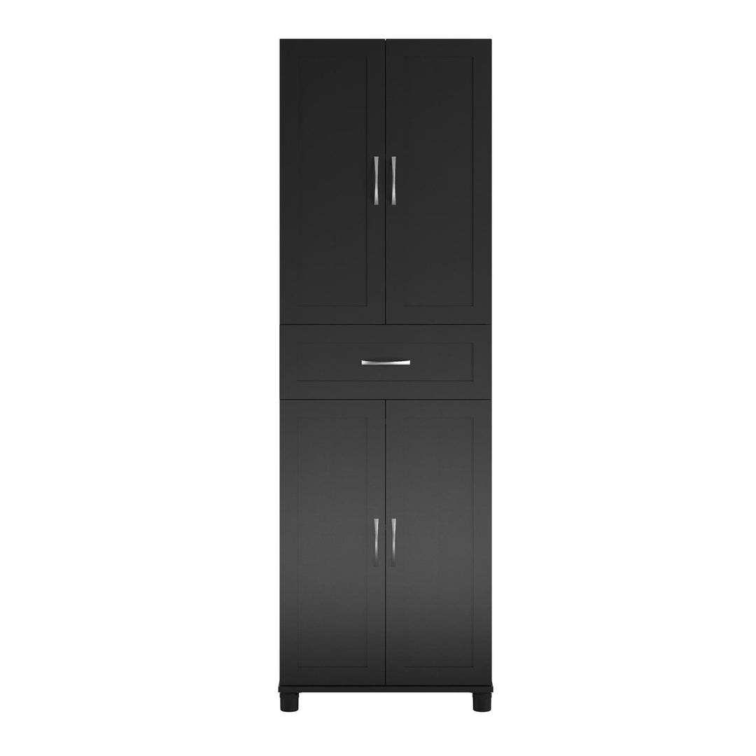 Basin Framed Storage Cabinet with Drawer - Black