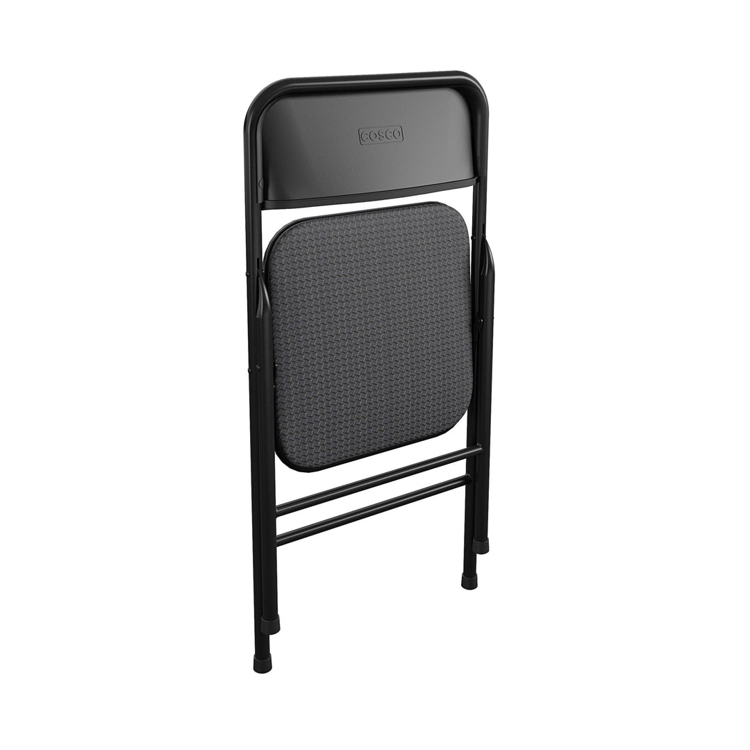 Premium 5-Piece Fabric Folding Chair & Classic 34"Vinyl Card Table Set - Black - 5 Piece