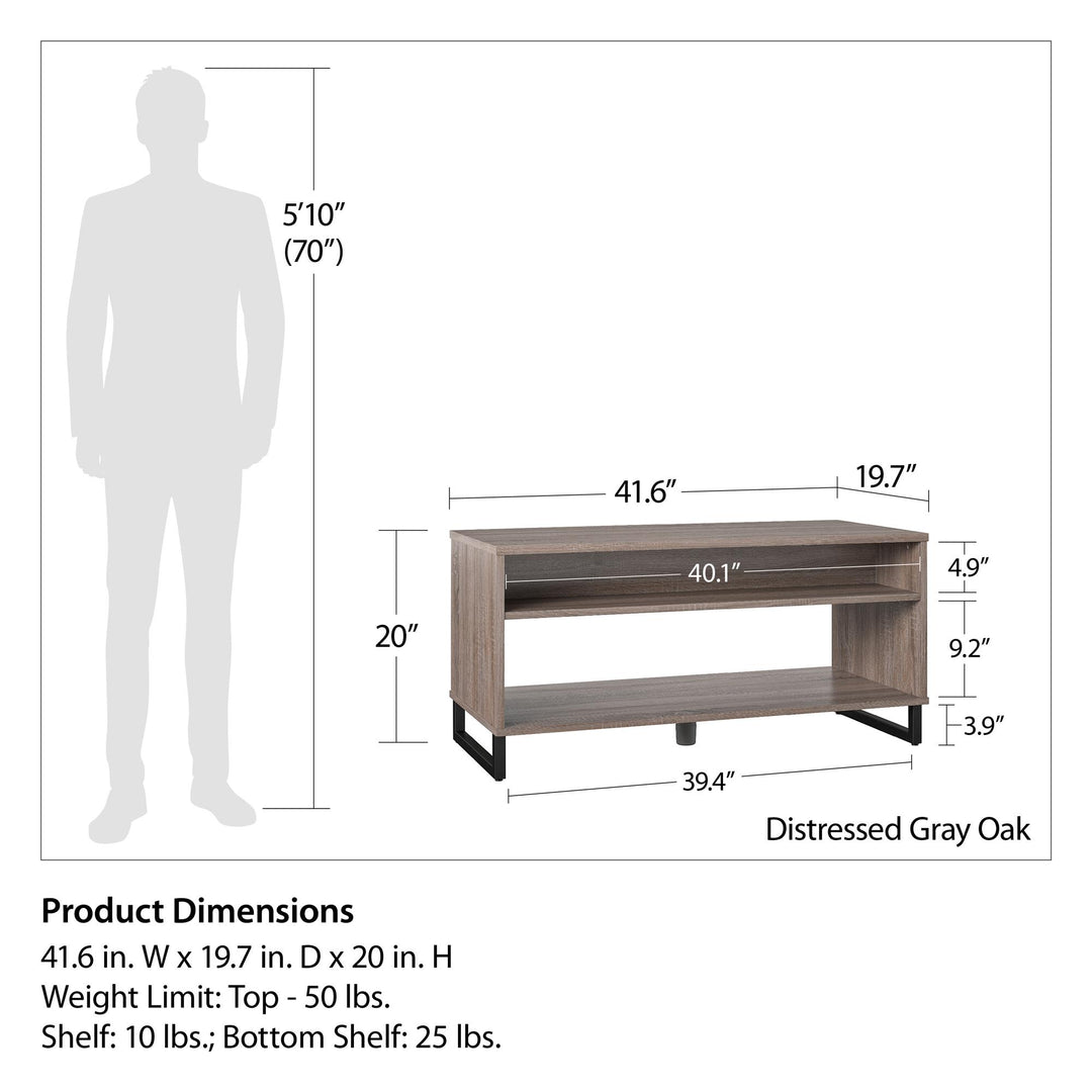 Coffee Table with 2 Shelves - Distressed Gray Oak