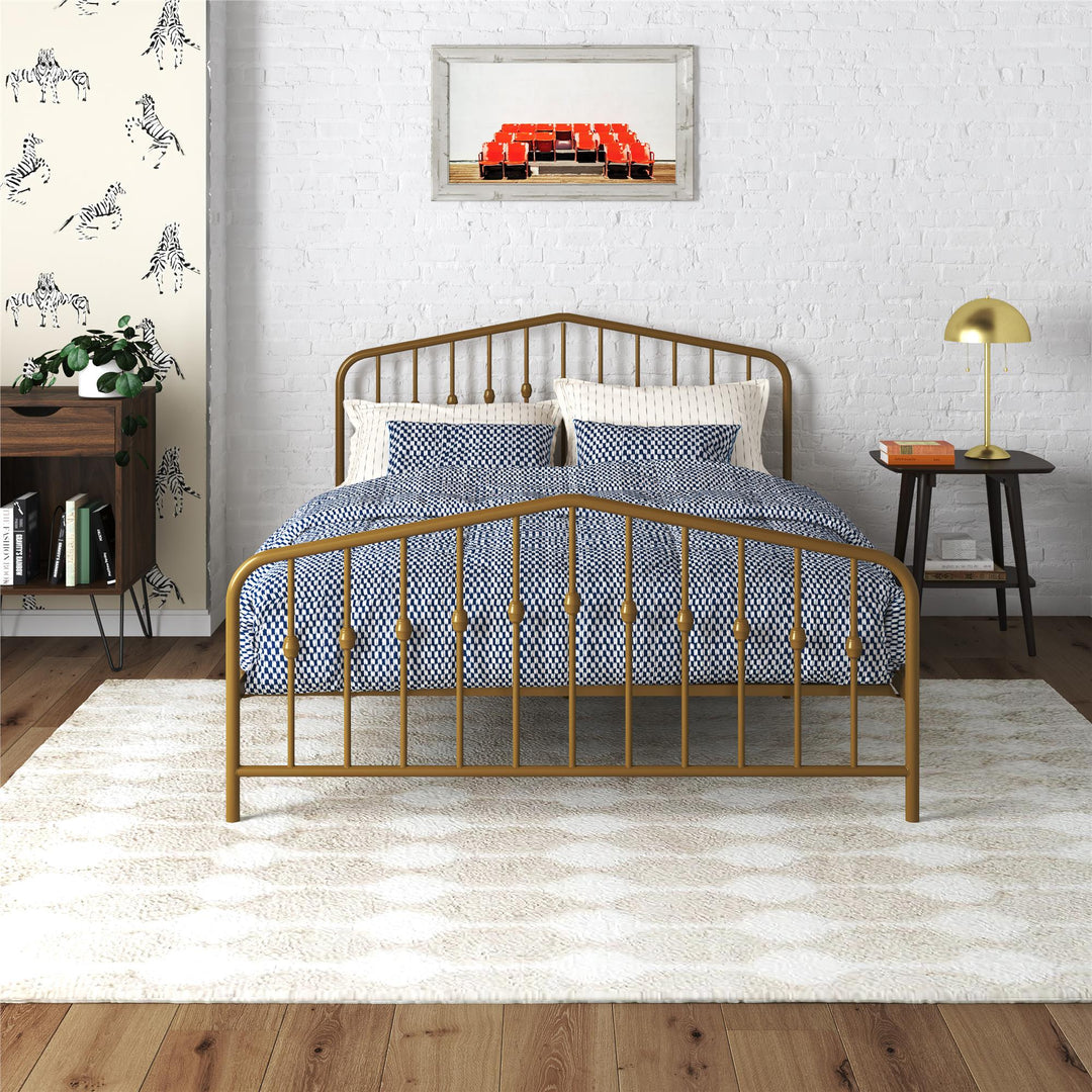 Bushwick Metal Bed - Gold - Full