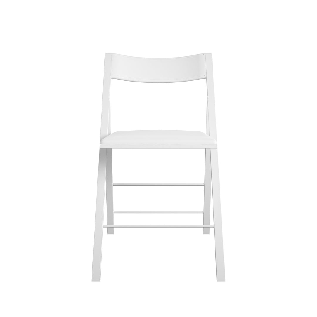 Modern Slim Line Vinyl Padded Folding Chairs, Set of 2 - White - 2-Pack