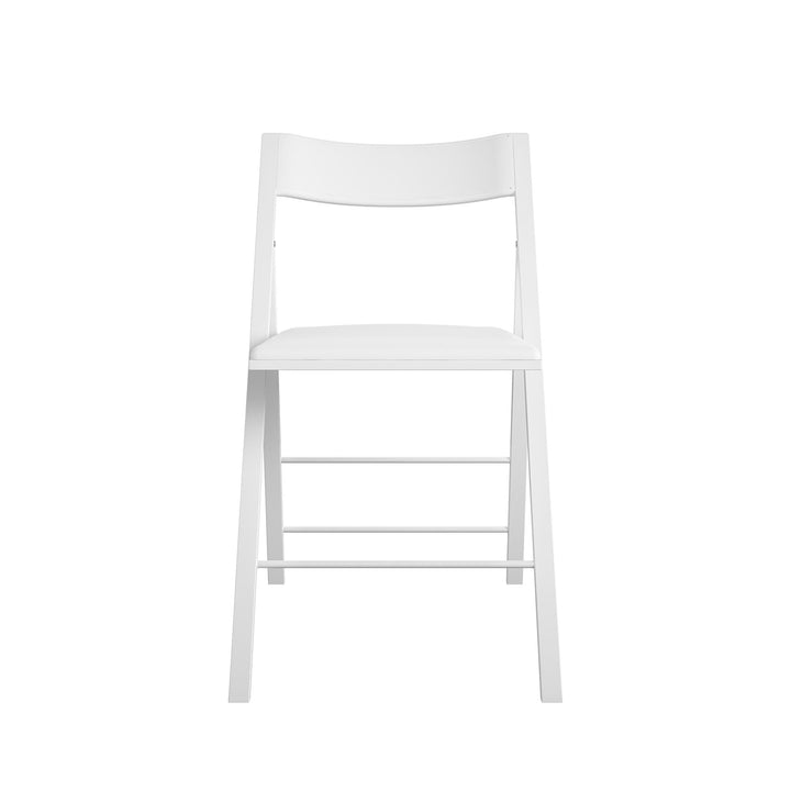 Modern Slim Line Vinyl Padded Folding Chairs, Set of 2 - White - 2-Pack